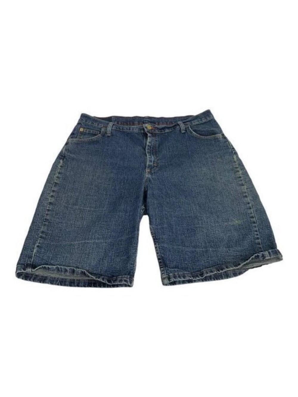 Wrangler Blues Denim Mens Shorts Size 16 Relaxed Fit Casual Blue Cotton Blend
